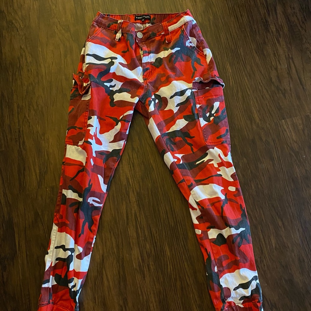 camo red jeans